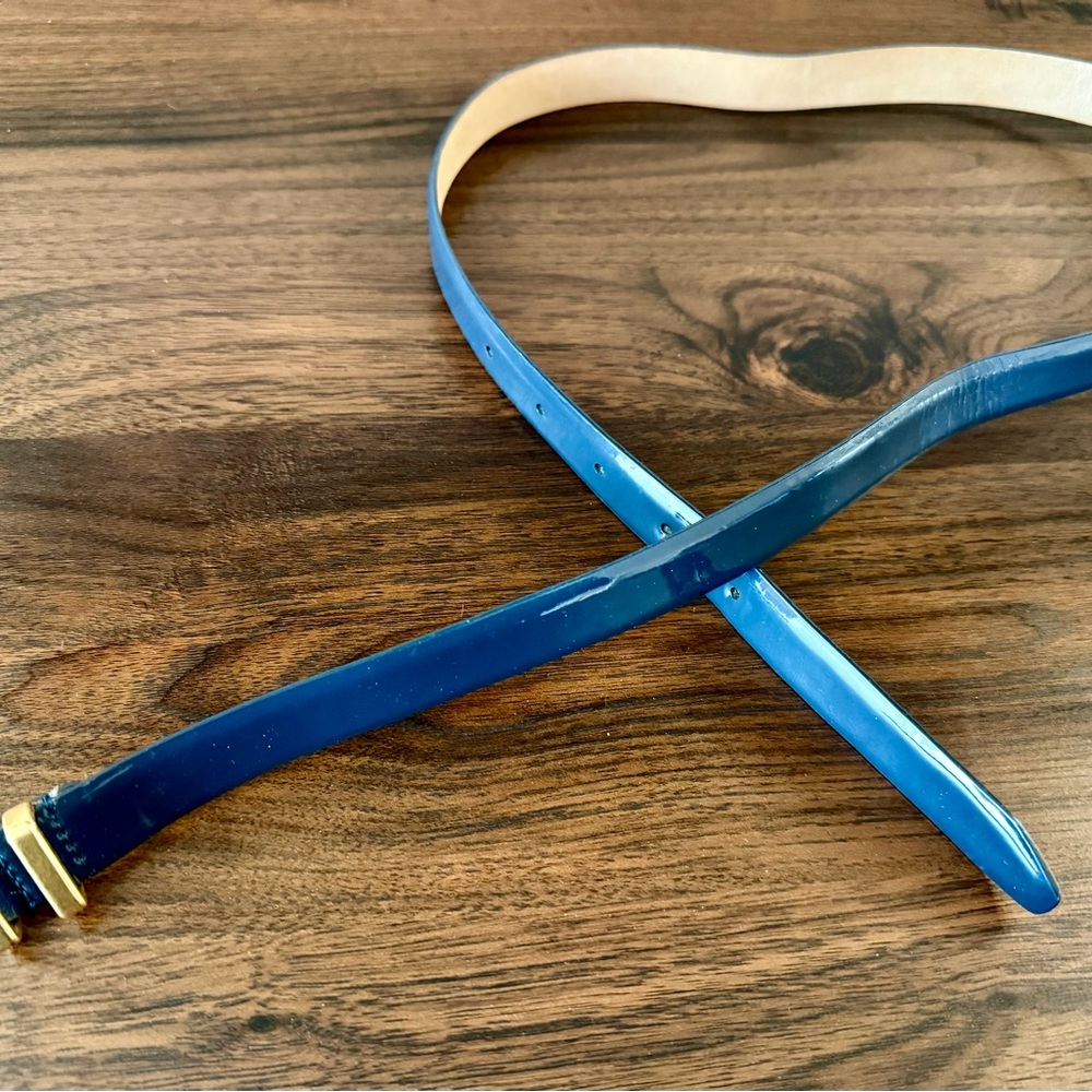 J. Crew Glossy Blue thin belt